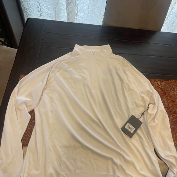 G/FORE Men's XL Luxe Quarter Zip Mid Layer Color: Snow MSRP $155 - Picture 2 of 5
